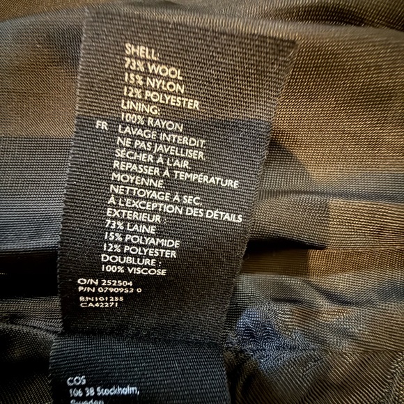 COS Tie Up Wool Wrap Dress Striped Fit & Flare Pleated Feminine Gray Girly 4 - Picture 7 of 7